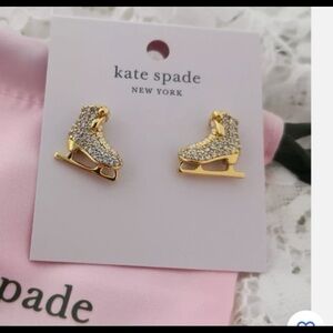 New Kate Spade Snow Day Ice Skate Stud Earrings